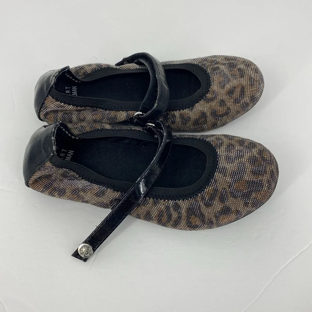 Stuart Weitzman Pali Casey Toddler Girl Sz 11 Leopard Print Ballet Flats Shimmer